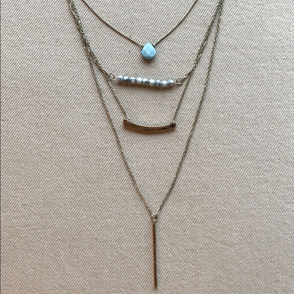 Relisting! Adia Kibur Layered Gold Bohemian Necklace with Turquoise